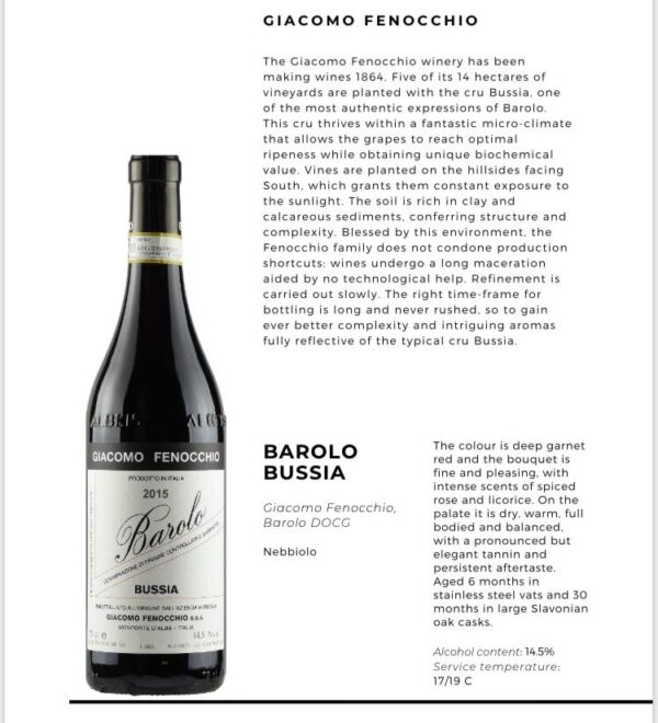 Barolo Bussia Giacomo Fenocchio (Nebbiolo)